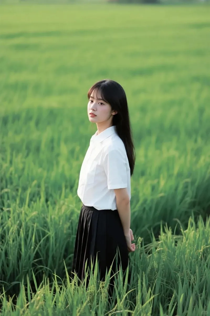 Thiếu gái nông thôn xinh xắn